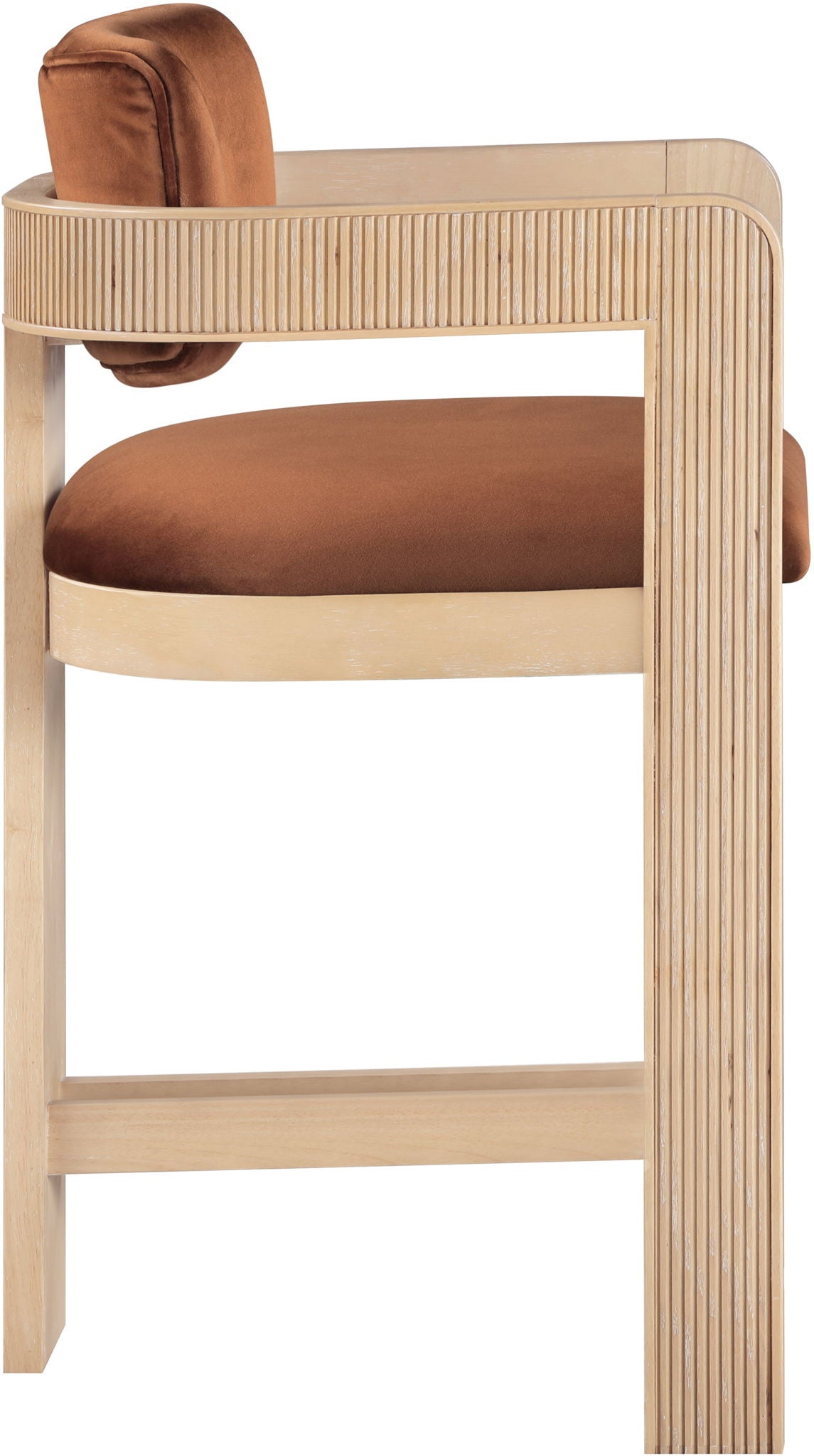 Sacha - Velvet Stool With Natural Base - Urban Living Furniture (Los Angeles, CA)