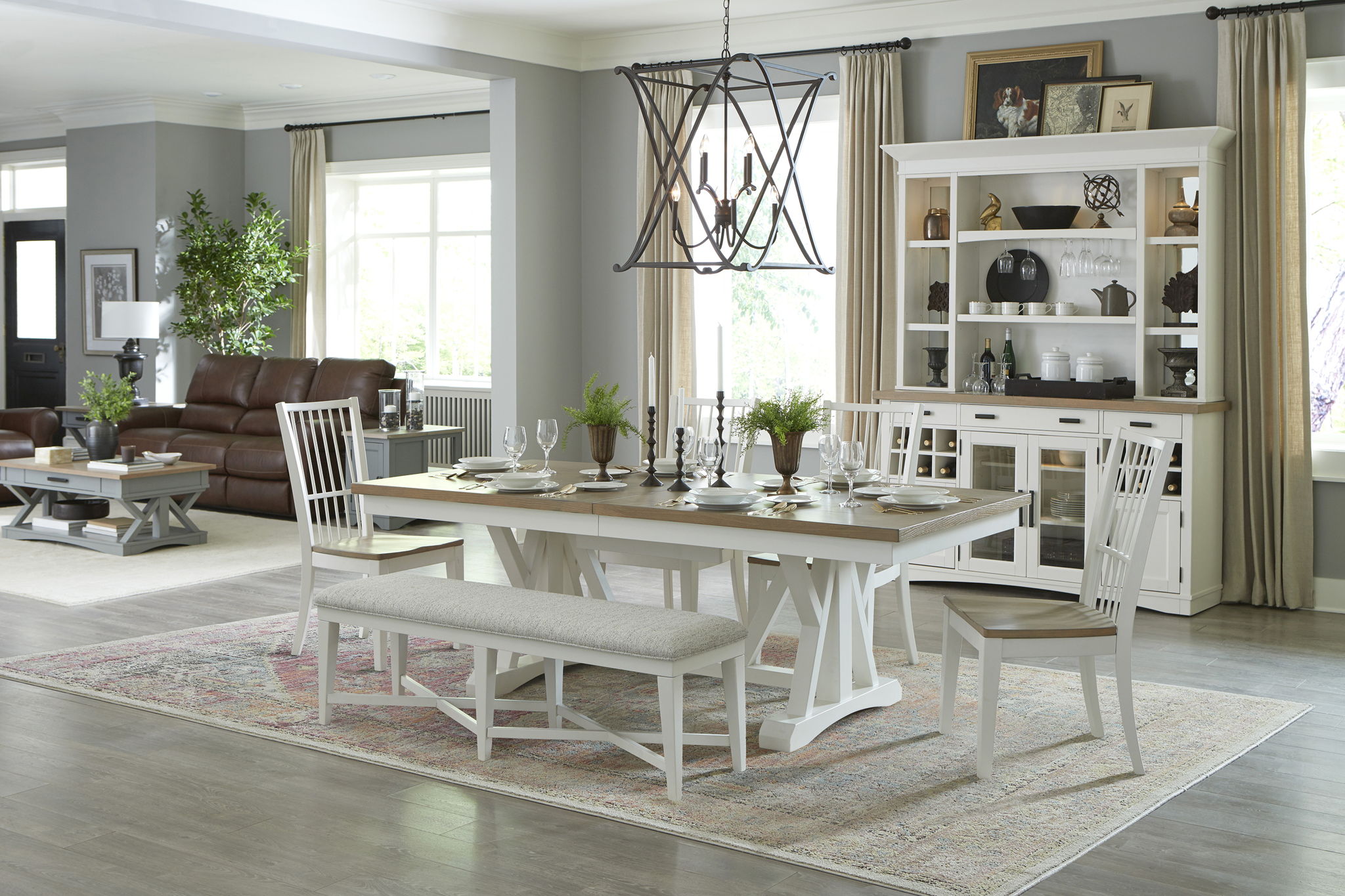 Americana Modern Dining - Trestle Dining Table - Cotton - Urban Living Furniture (Los Angeles, CA)