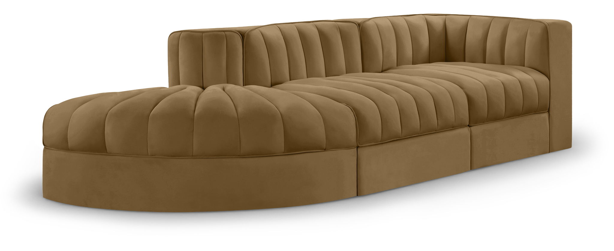 Rummi - Velvet Performance Fabric Upholstered 3 Piece Modular Sectional - Urban Living Furniture (Los Angeles, CA)