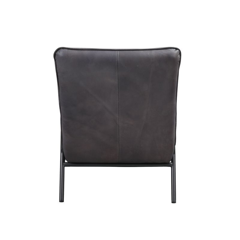 Nignu - Accent Chair - Gray Top Grain Leather & Matt Iron - Urban Living Furniture (Los Angeles, CA)