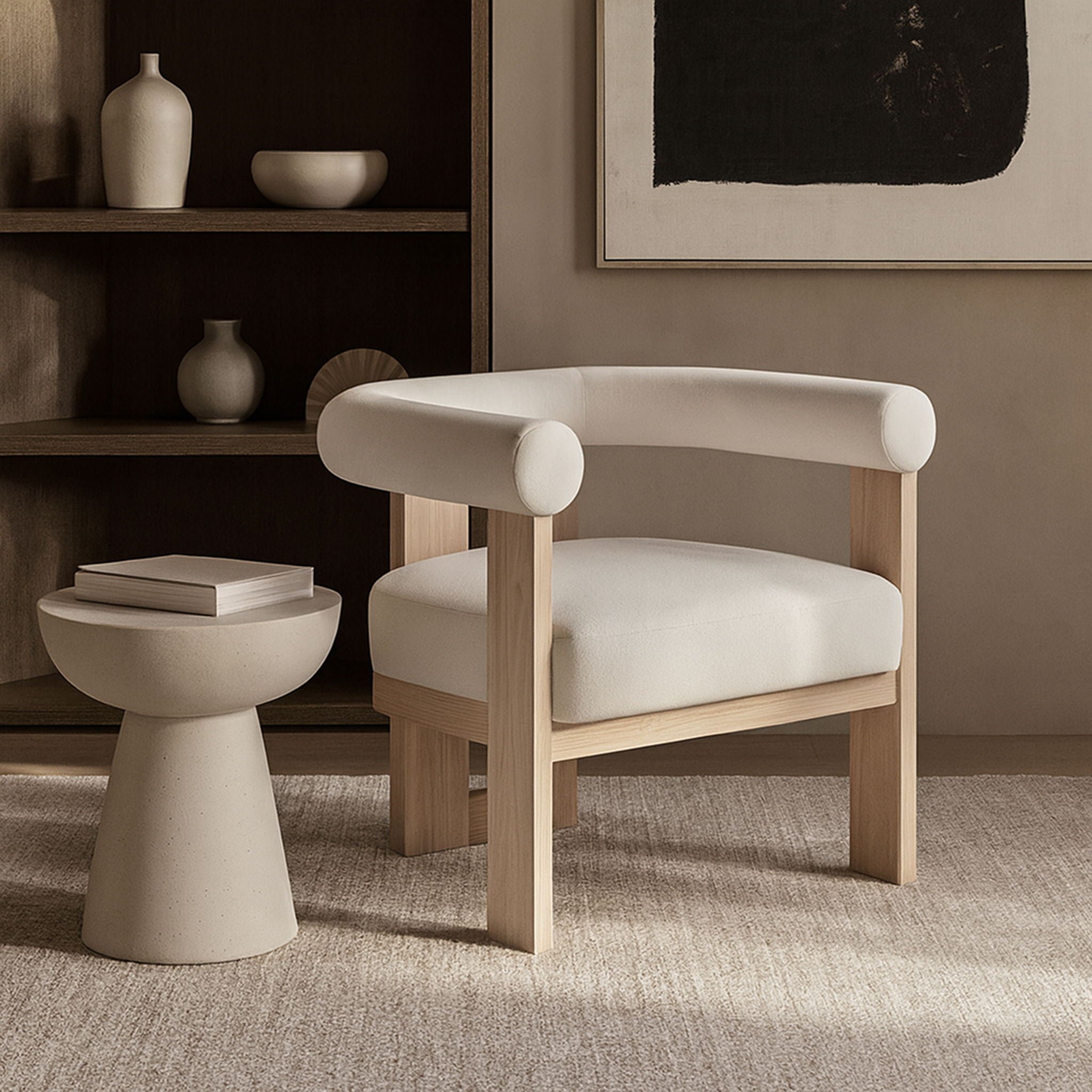 Arienzo - Performance Fabric Upholstered Accent Chair - Natural Base - Urban Living Furniture (Los Angeles, CA)