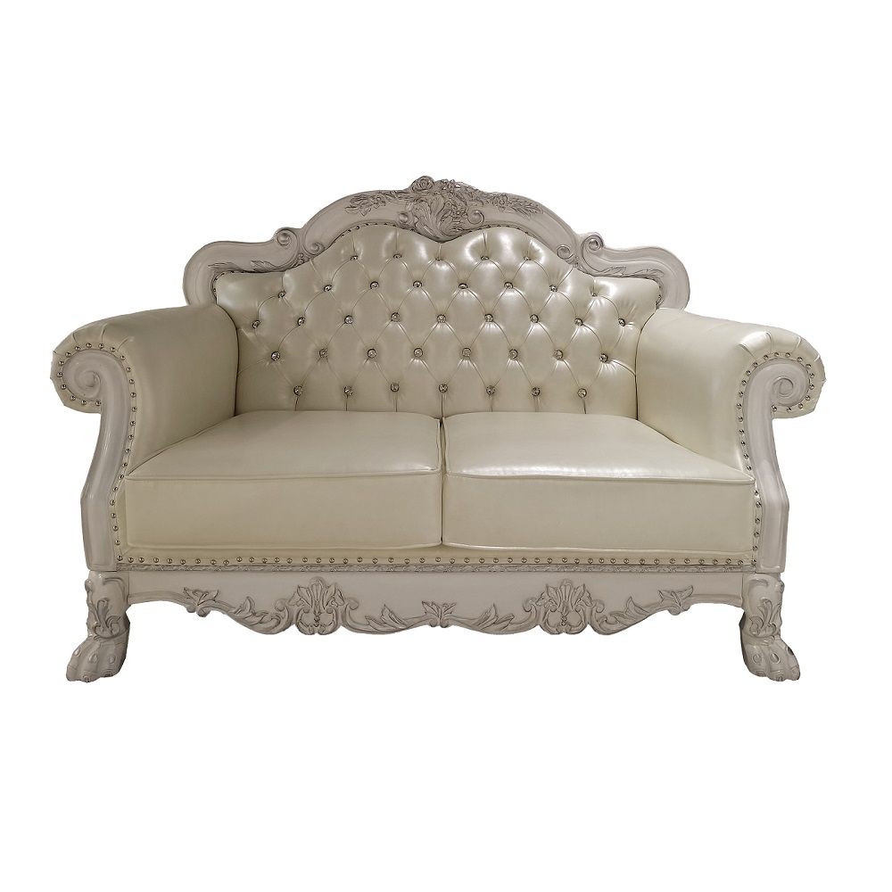 Dresden - Loveseat With 3 Pillows - Synthetic Leather & Bone White - Urban Living Furniture (Los Angeles, CA)