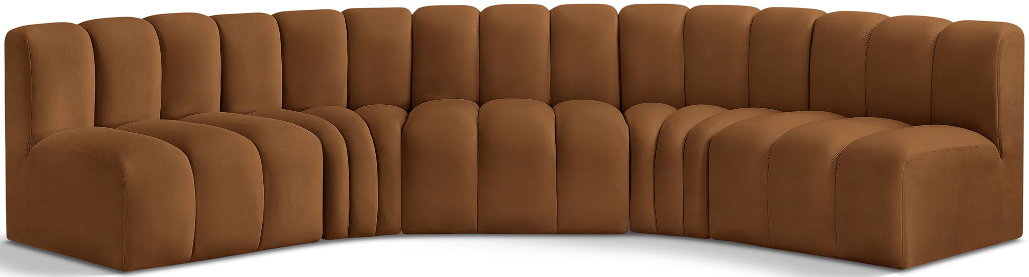Arc - Velvet 5 Piece U-Shaped Modular Sofa - Saddle - Urban Living Furniture (Los Angeles, CA)