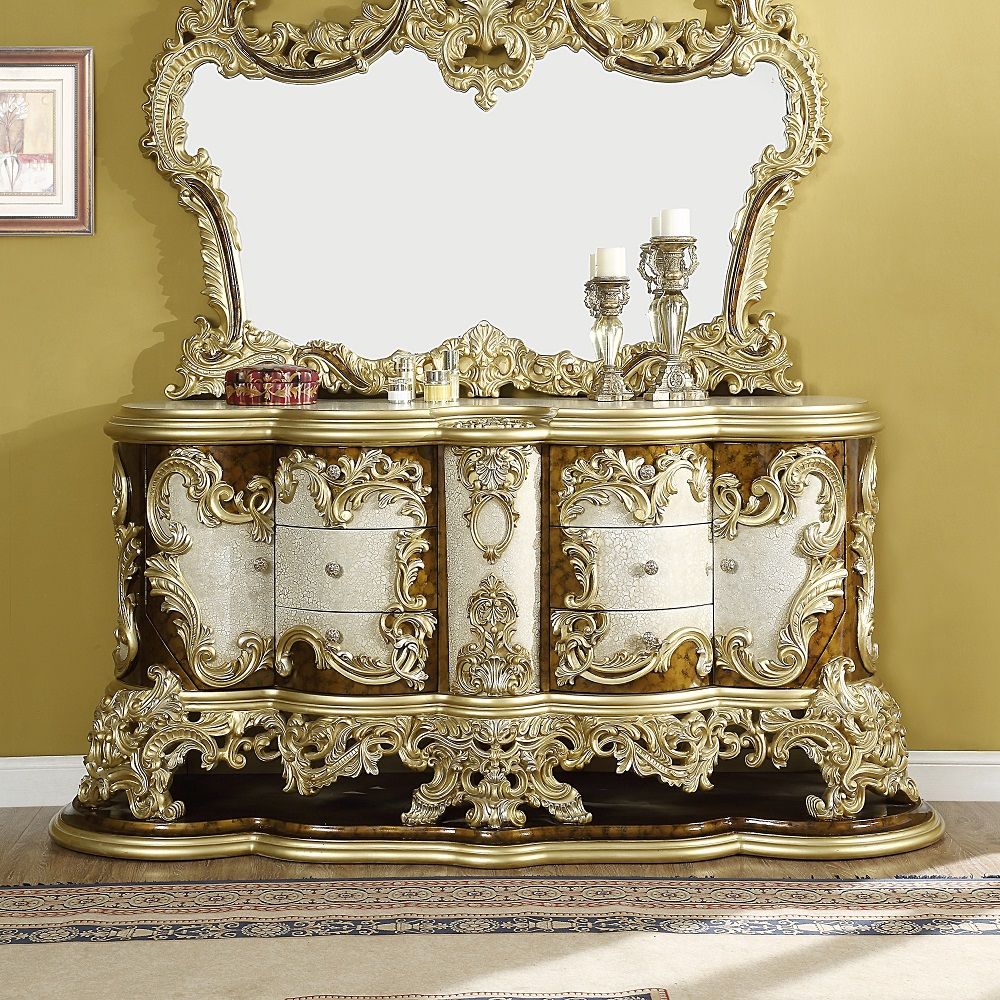 Desiderius - Dresser - Antique Gold & Hand Painted Brown - Urban Living Furniture (Los Angeles, CA)