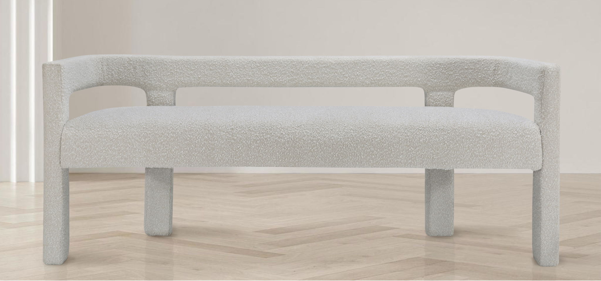Athena - Boucle Fabric Bench - Urban Living Furniture (Los Angeles, CA)