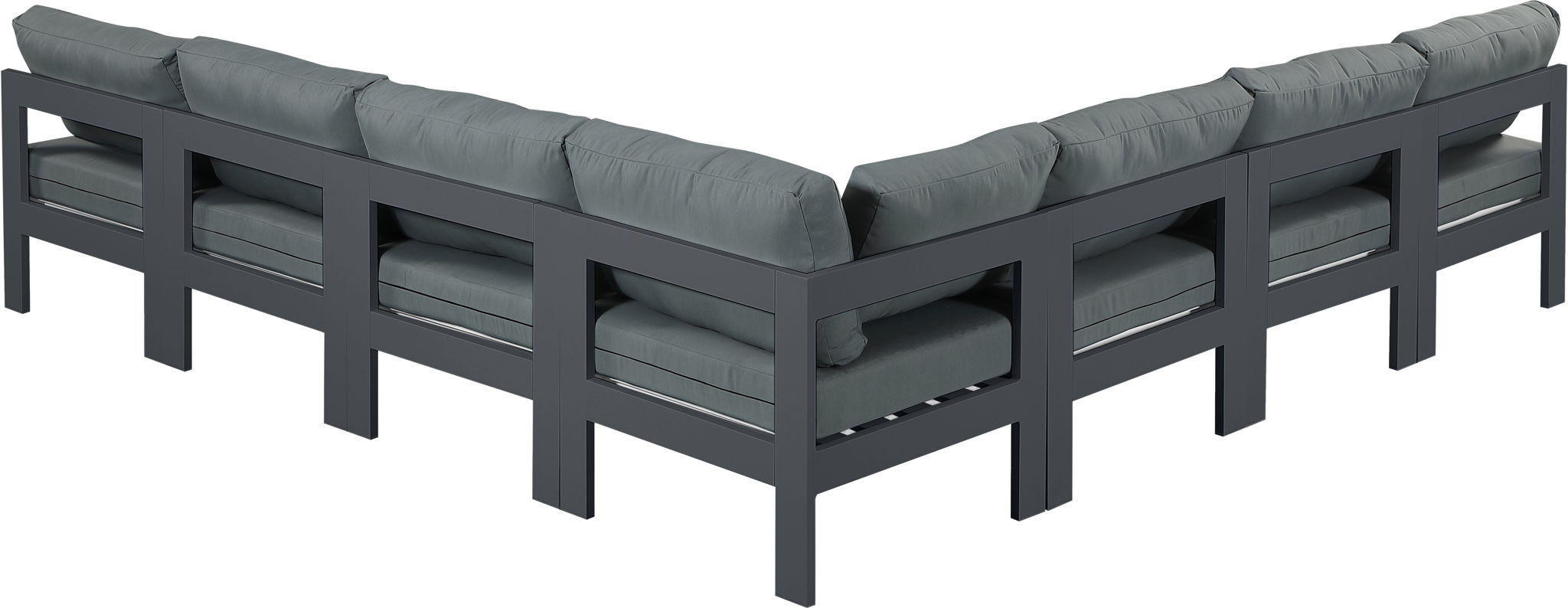 Nizuc - Outdoor Patio 7 Piece Modular Sectional With Gray Frame - Urban Living Furniture (Los Angeles, CA)