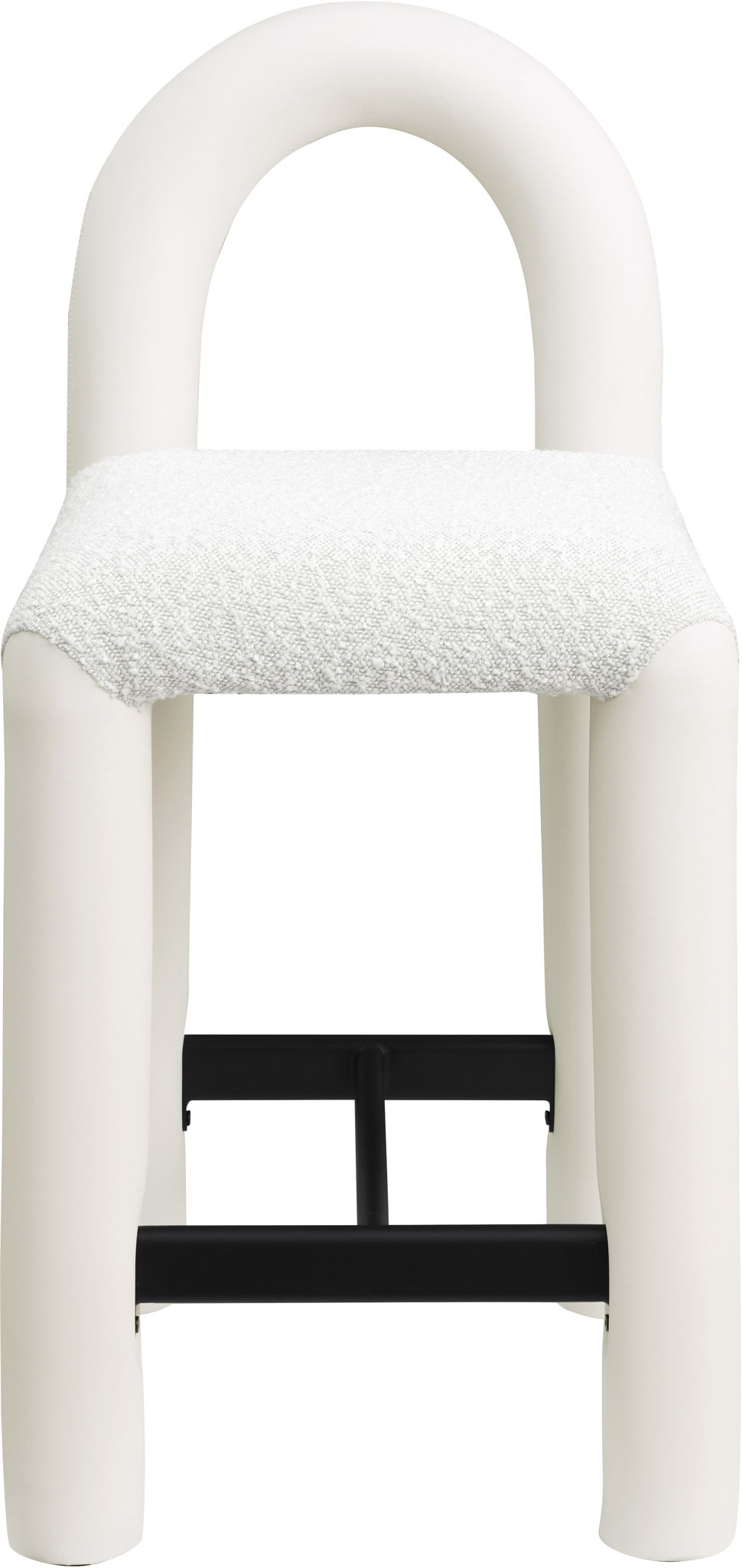 Amari - Vegan Leather and Boucle Fabric Stool - Urban Living Furniture (Los Angeles, CA)