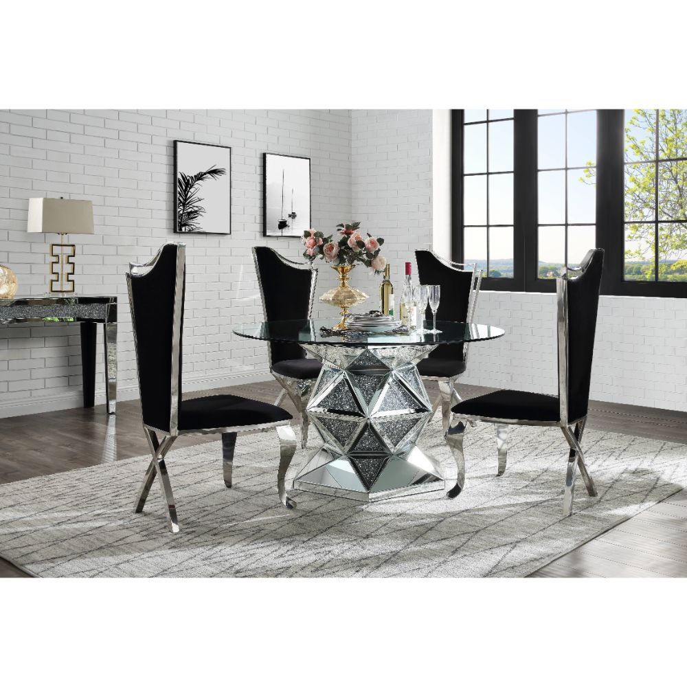 Noralie - 52" Round Dining Table - Mirrored & Faux Diamonds - Urban Living Furniture (Los Angeles, CA)
