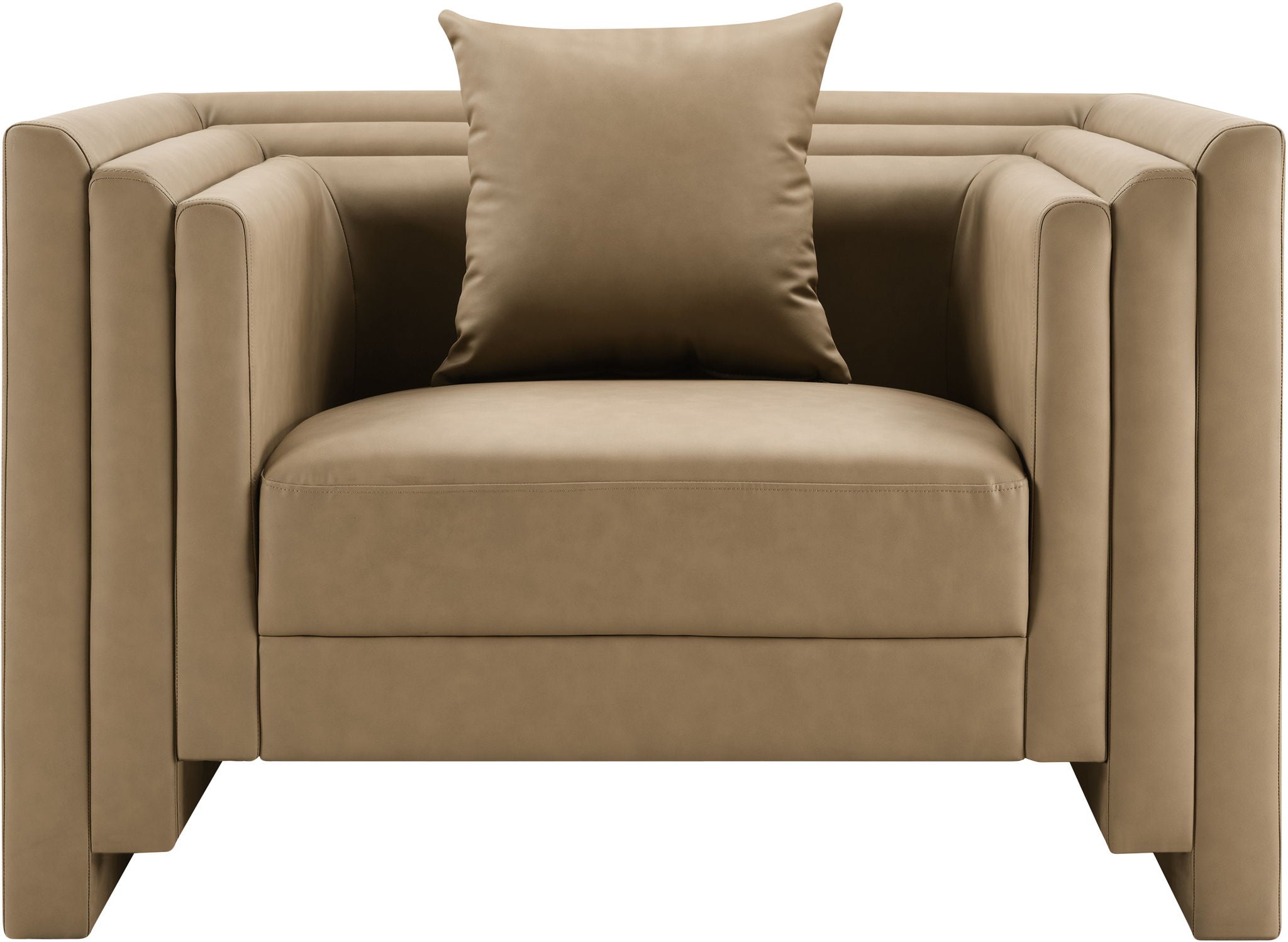 Everett - Vegan Leather Upholstered Chair - Tan