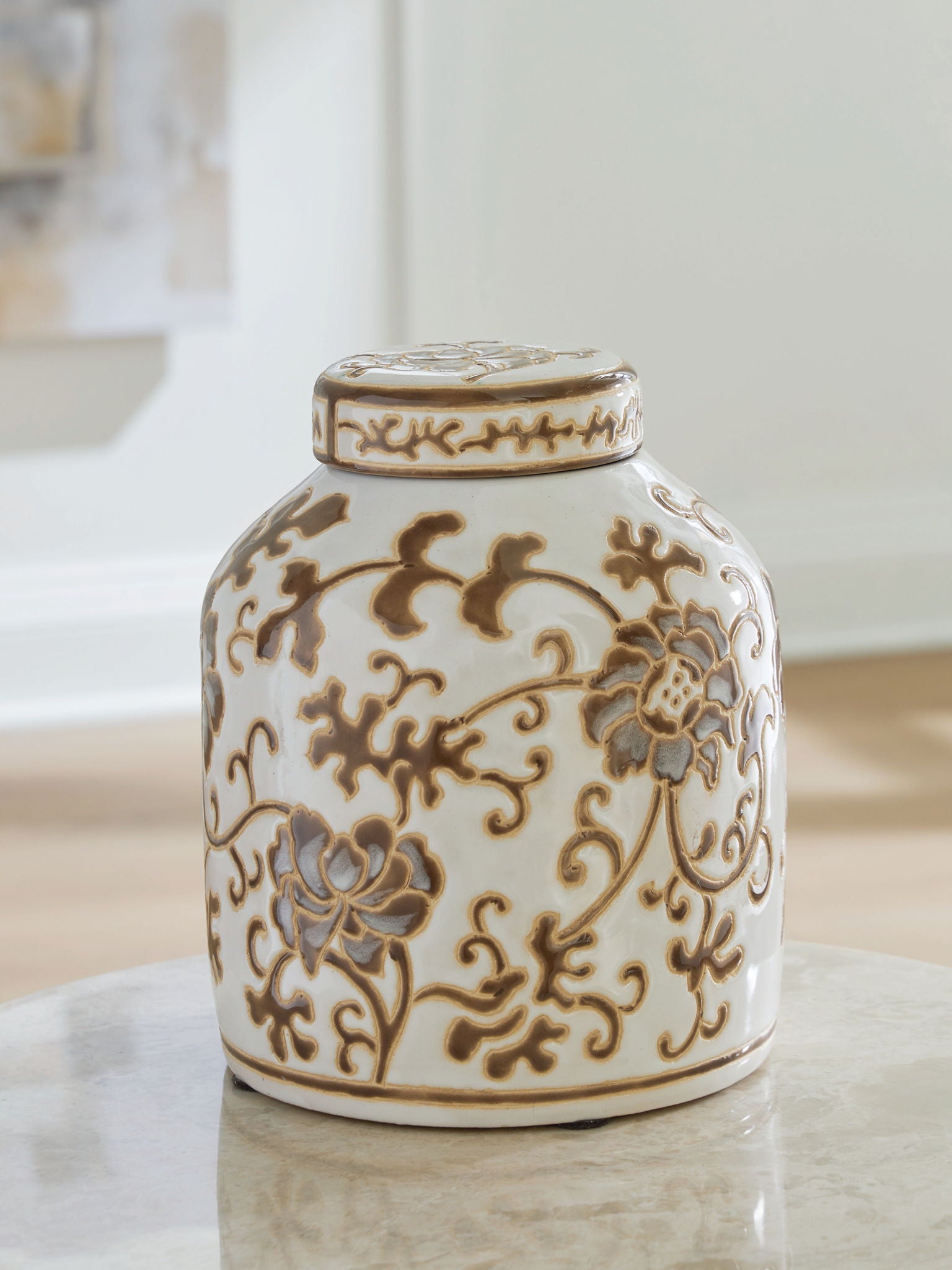 Adalham - Jar - Cream / Brown - Urban Living Furniture (Los Angeles, CA)