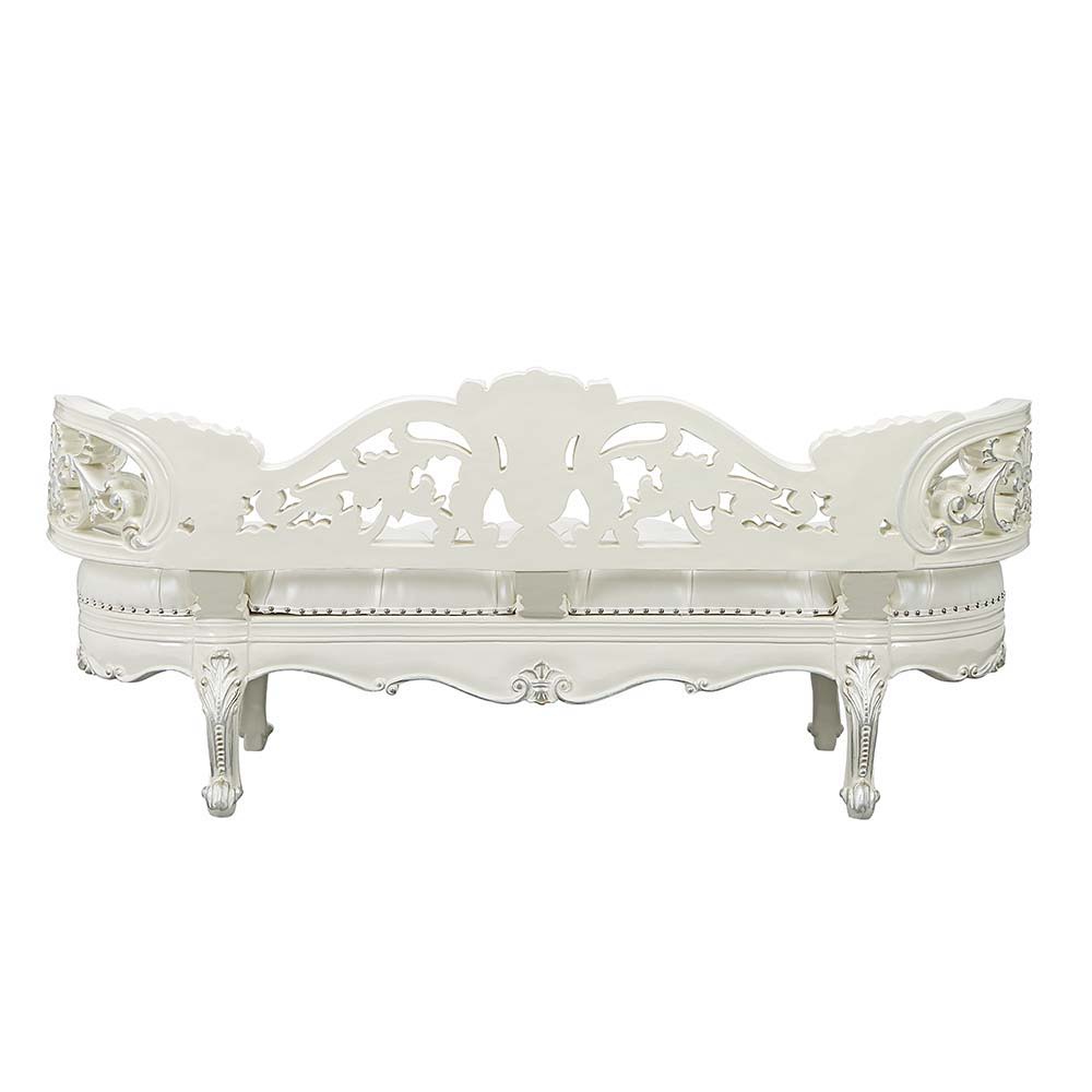 Adara - Bench - Pearl White Synthetic Leather & Antique White - Urban Living Furniture (Los Angeles, CA)