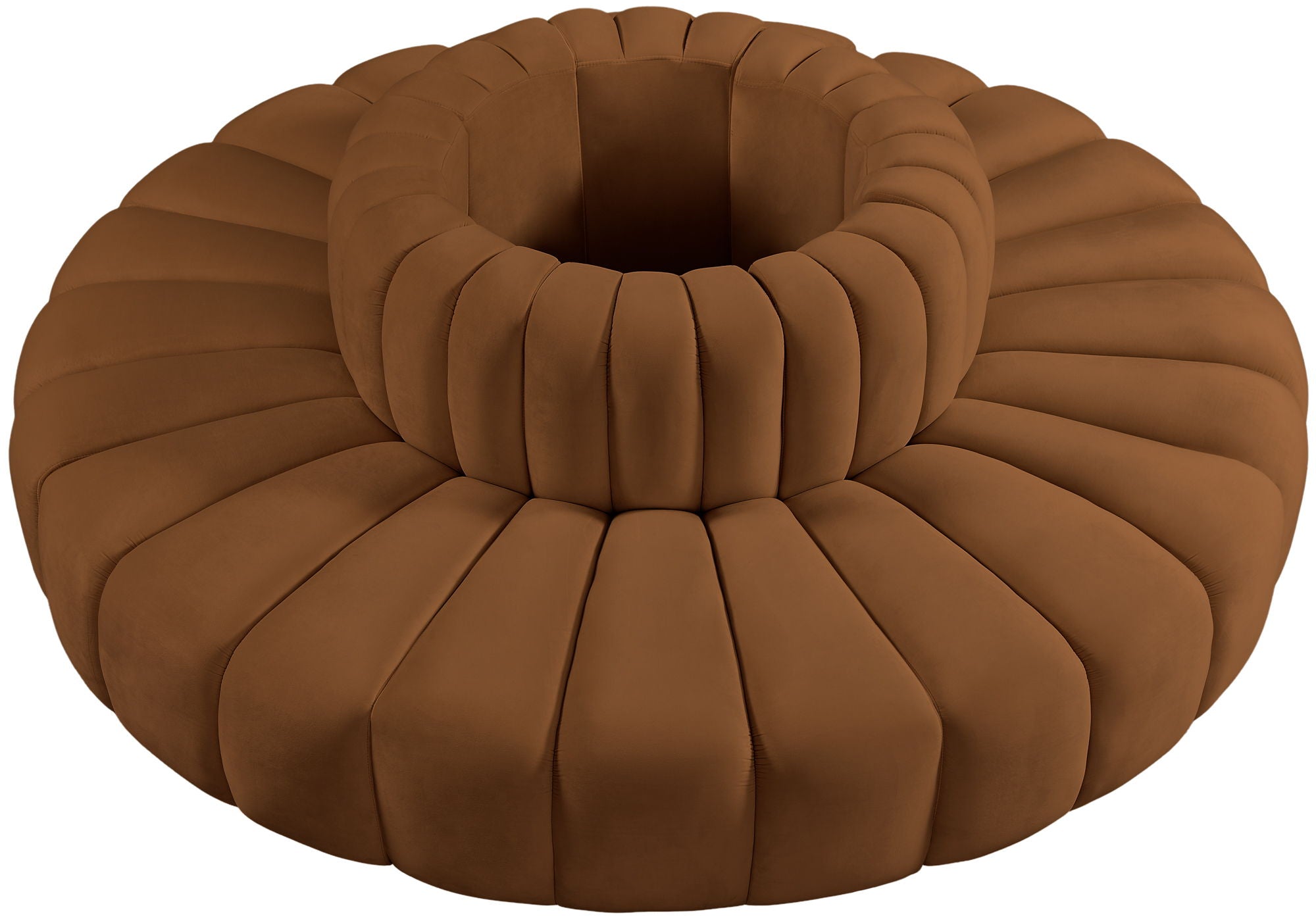 Arc - Velvet 8 Piece Round Modular Sofa - Saddle