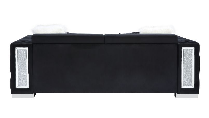 Trislar - Sofa With 4 Pillows (Same Lv01397) - Black Velvet - Urban Living Furniture (Los Angeles, CA)