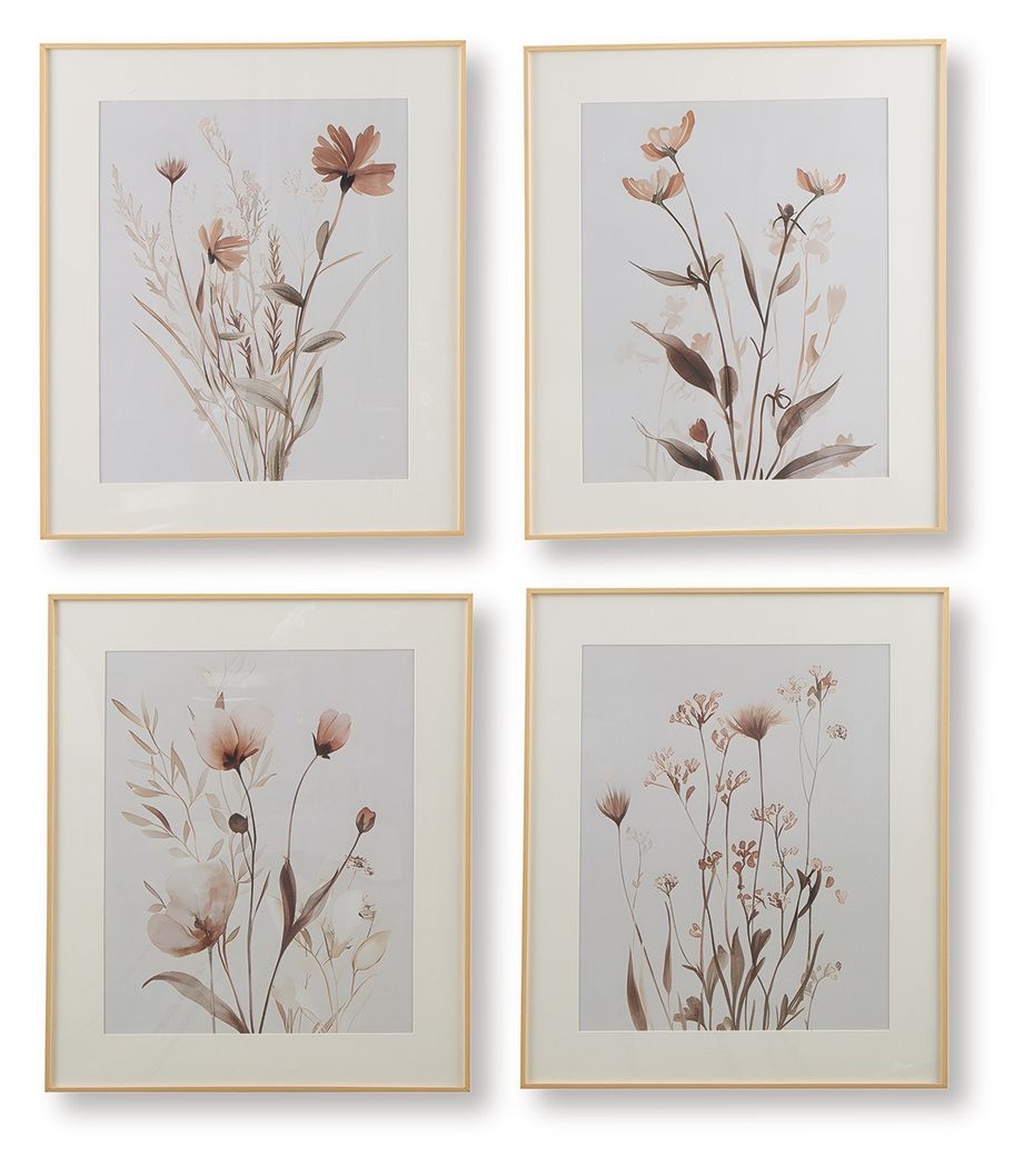 Chettings - Beige / Gray / Blush - Wall Art Set (Set of 4) - Urban Living Furniture (Los Angeles, CA)