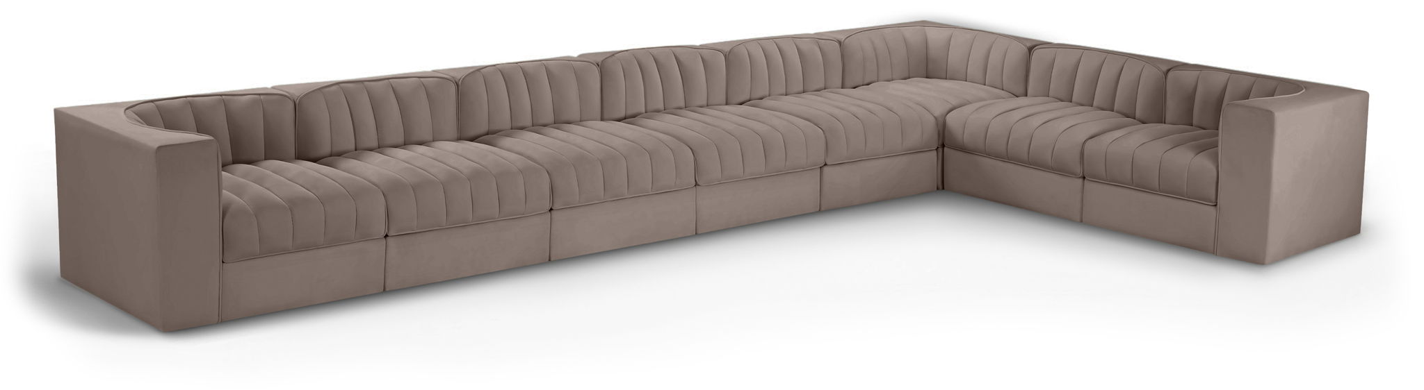 Rummi - Velvet Performance Fabric Upholstered 8 Piece Modular Sectional (With 3 Corner Chairs) - Urban Living Furniture (Los Angeles, CA)