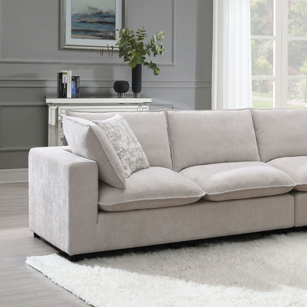 Marisa - Modular Left Facing Loveseat With 2 Pillows - Beige Boucle - Urban Living Furniture (Los Angeles, CA)