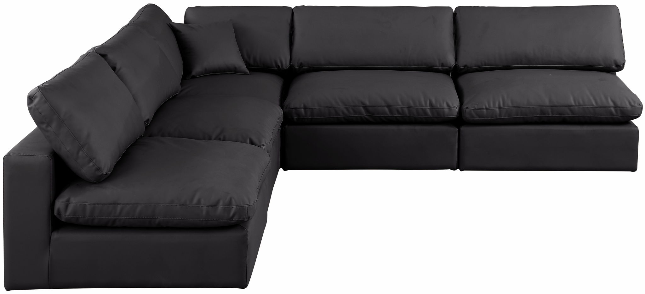 Comfy - 5 Piece Faux Leather Modular Corner Armless Sectional - Urban Living Furniture (Los Angeles, CA)