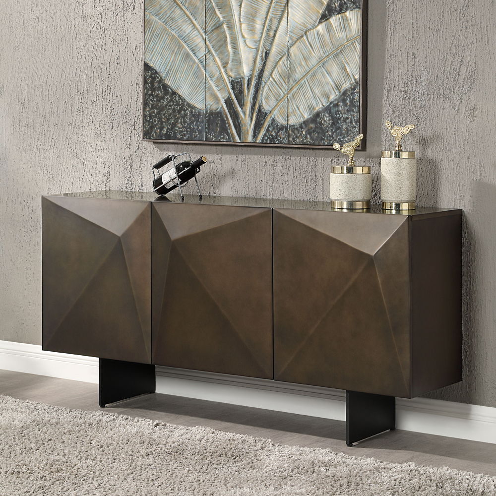 Malika - Ceramic Top Server - Copper Cross Brushed - Urban Living Furniture (Los Angeles, CA)