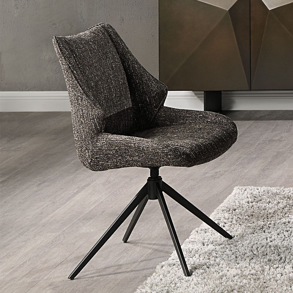 Malika - Side Chair With Swivel (Set of 2) - Brown Chenille - Urban Living Furniture (Los Angeles, CA)