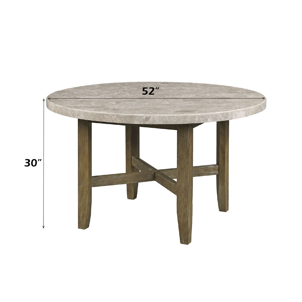 Karsen - Dining Table With Marble Top - Natural Marble Top & Rustic Oak - Urban Living Furniture (Los Angeles, CA)