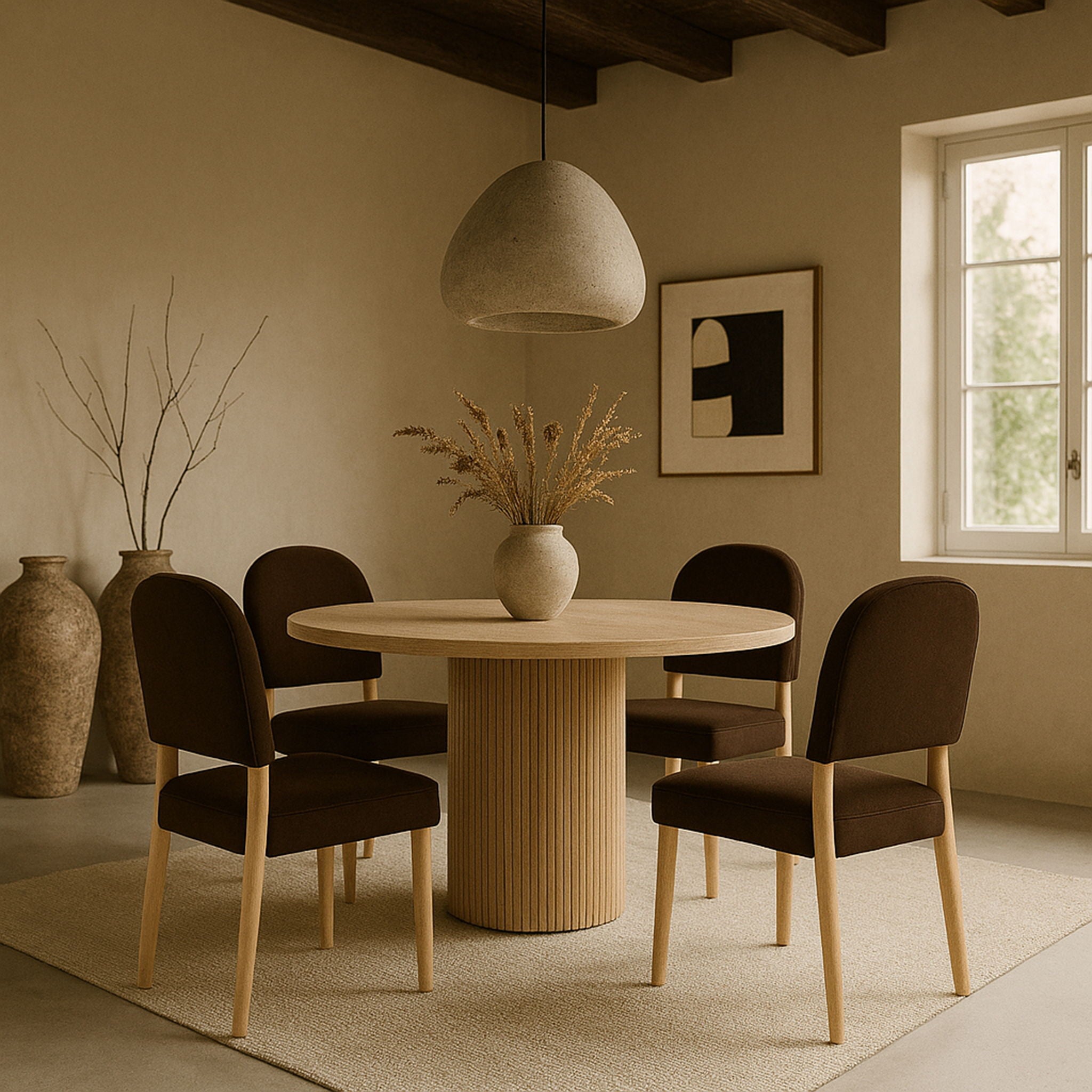 Varinelle - Velvet Dining Chair (Set of 2) - Natural Frame - Urban Living Furniture (Los Angeles, CA)