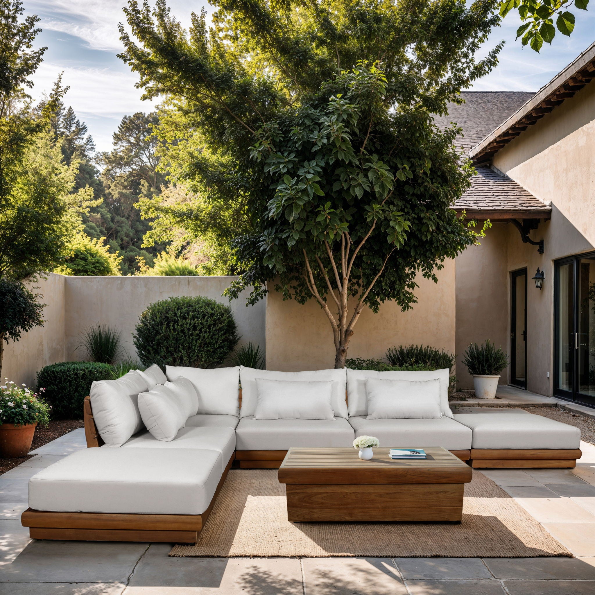 Mirella - 6 Piece Water Resistant Fabric Upholstered Outdoor Patio Modular Sectional - Urban Living Furniture (Los Angeles, CA)