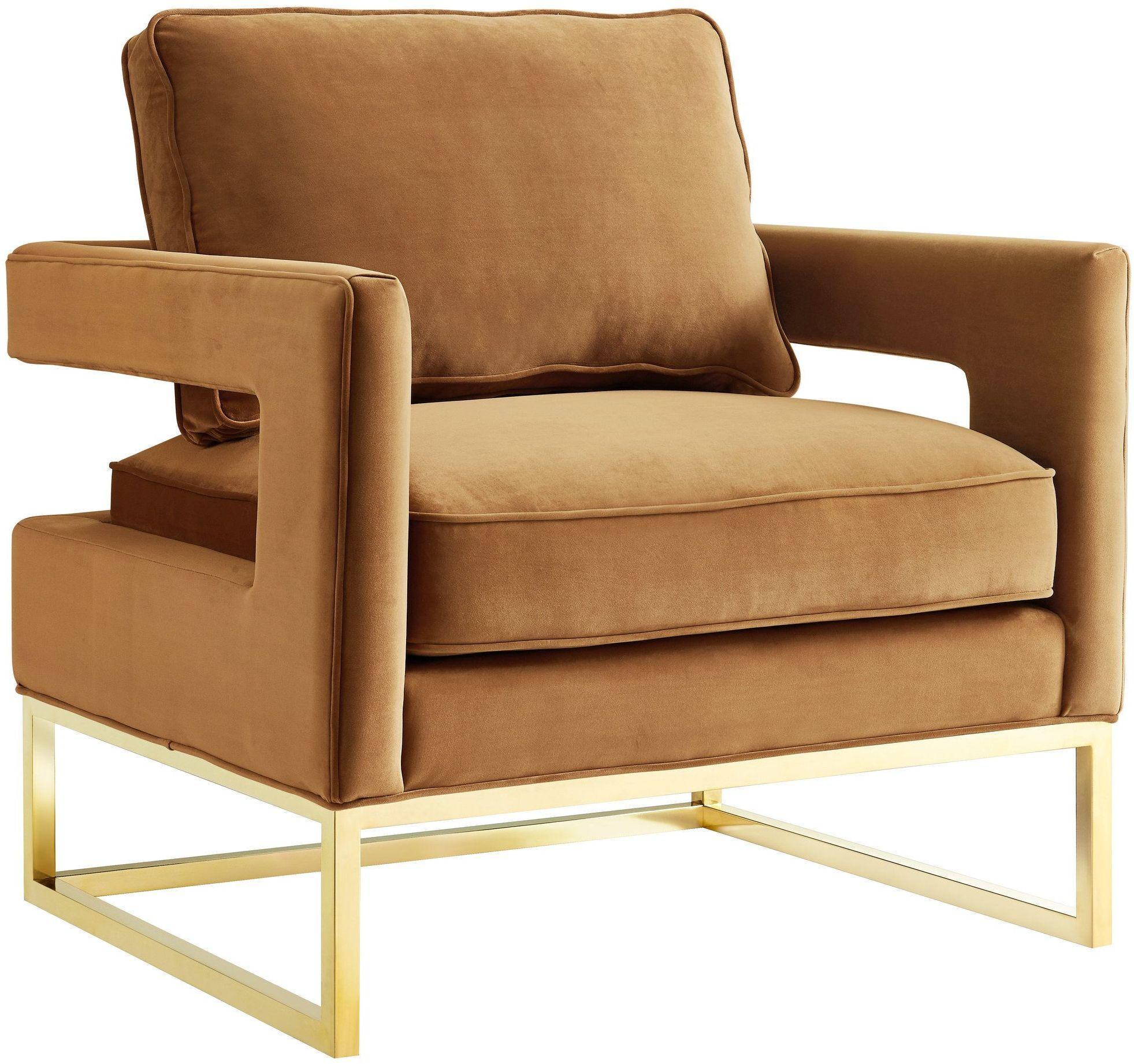 Avery - Velvet Chair With Polished Gold Base - Urban Living Furniture (Los Angeles, CA)