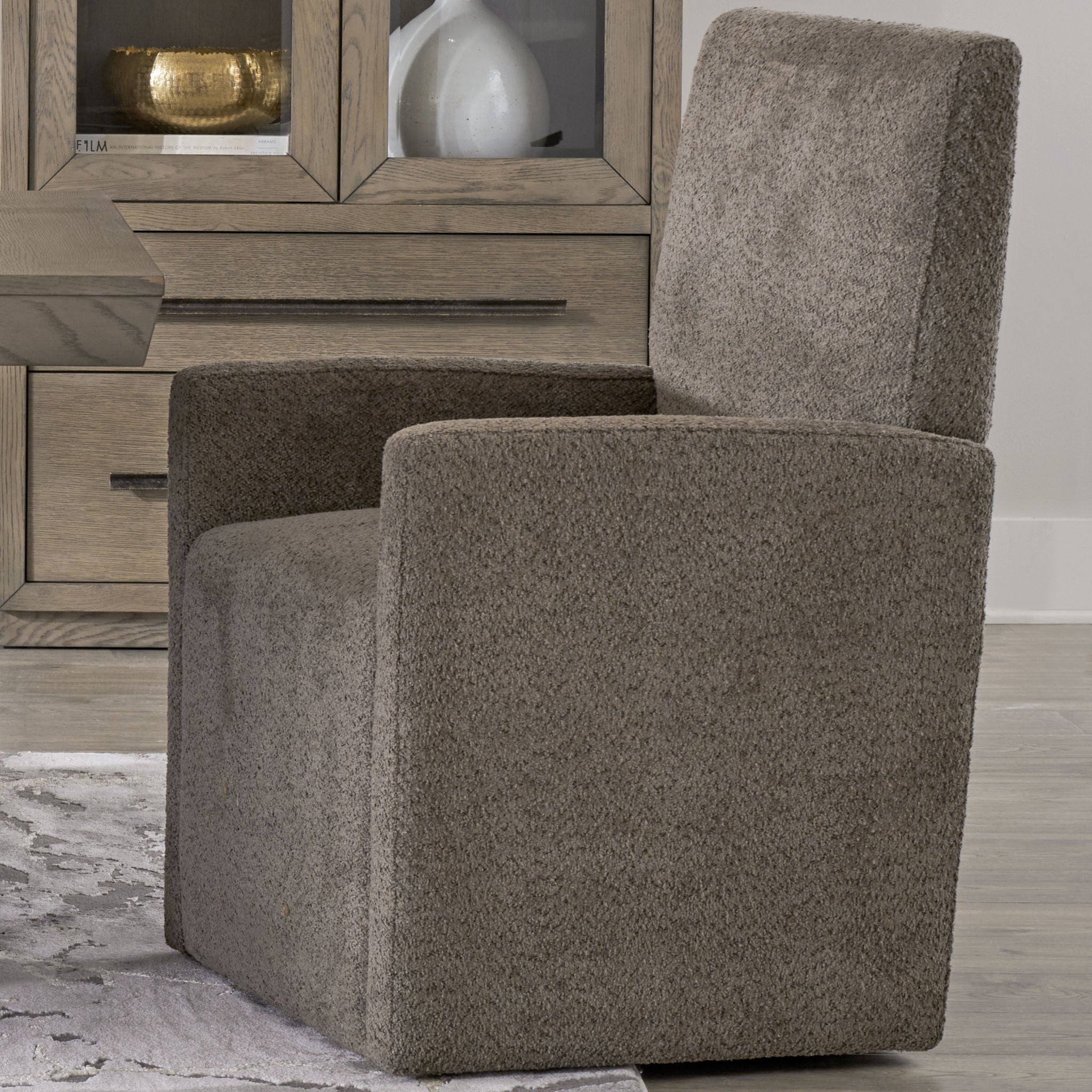 Pure Modern Dining - Upholstered Caster Chair - Himalaya Granite - Urban Living Furniture (Los Angeles, CA)