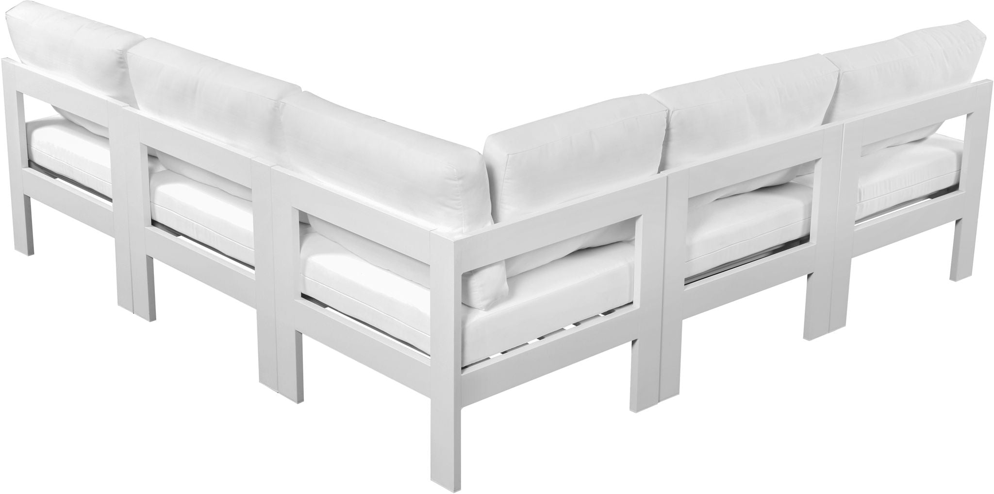 Nizuc - Outdoor Patio 5 Piece Modular Sectional With White Frame - Urban Living Furniture (Los Angeles, CA)