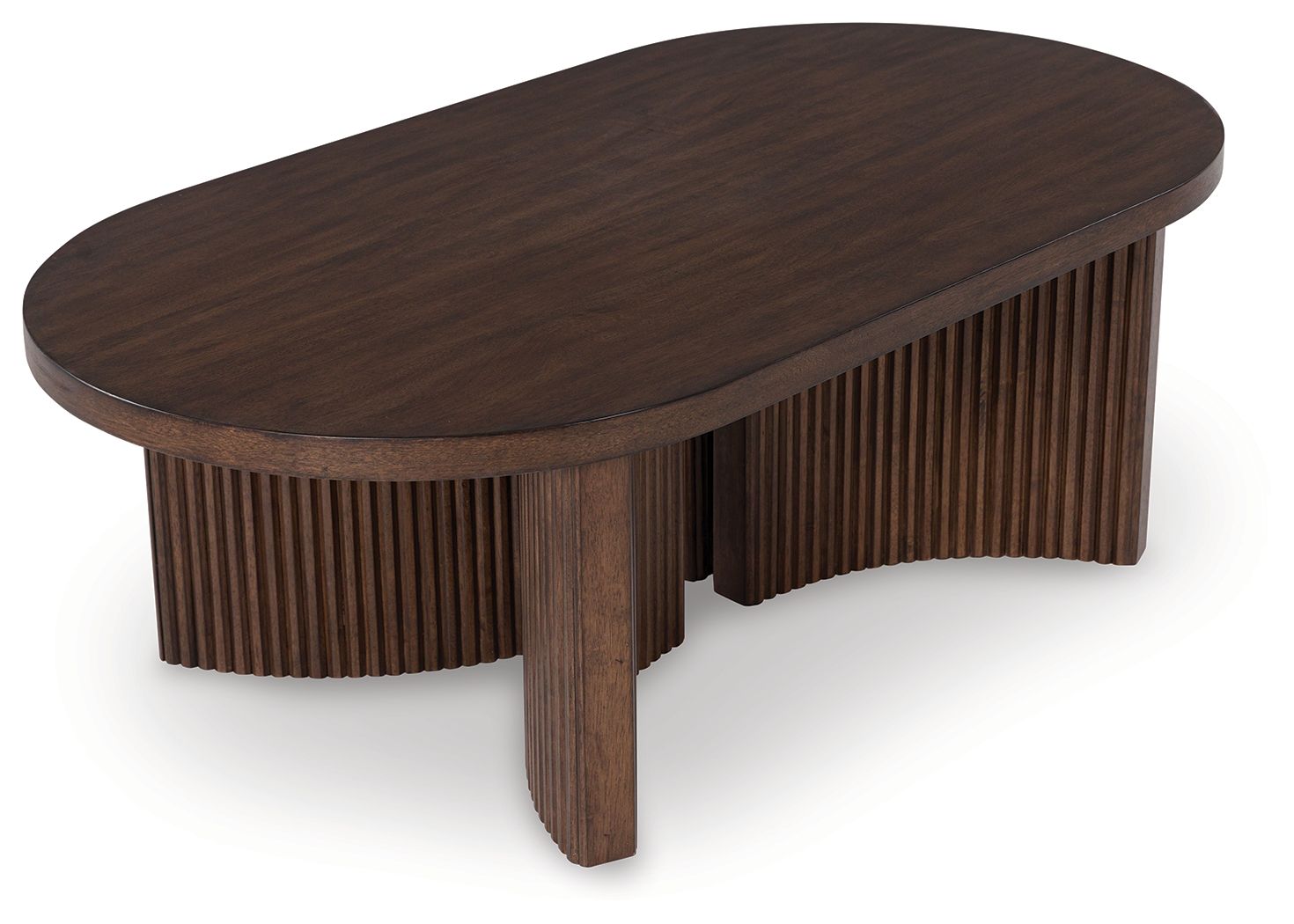 Korestone - Dark Brown - Oval Cocktail Table - Urban Living Furniture (Los Angeles, CA)