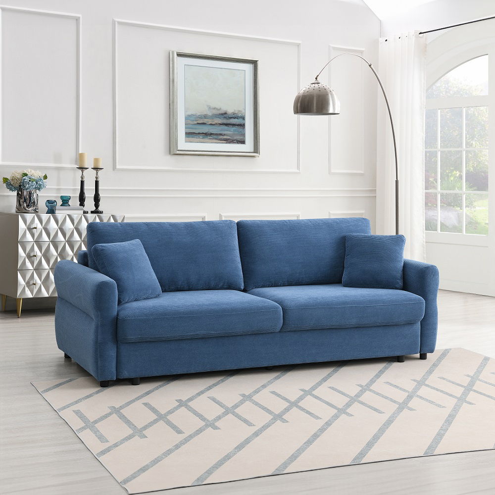 Haran - Sofa With Sleeper - Blue Fabric - Urban Living Furniture (Los Angeles, CA)