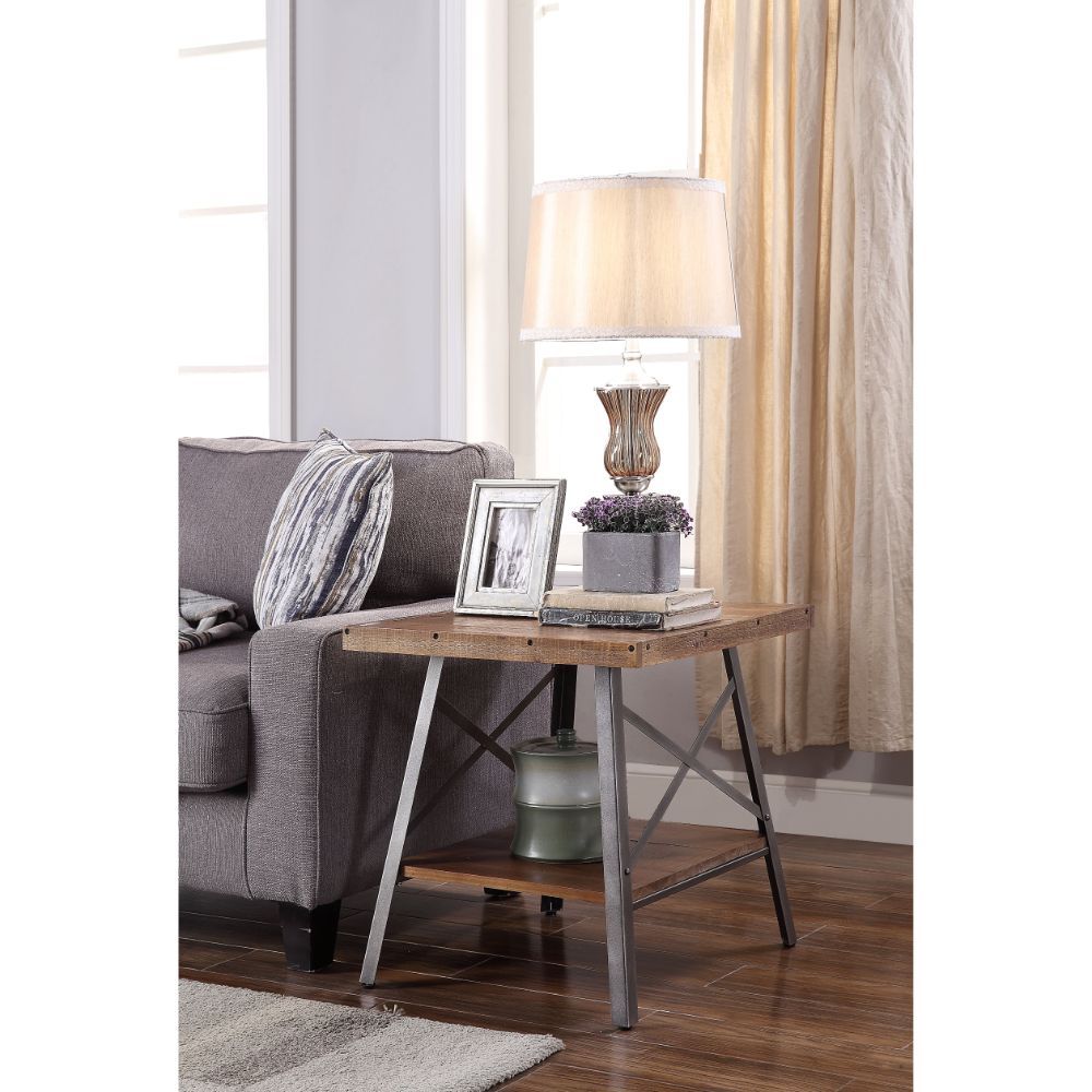 Ikram - End Table (Set of 2) - Weathered Oak & Sandy Black - Urban Living Furniture (Los Angeles, CA)