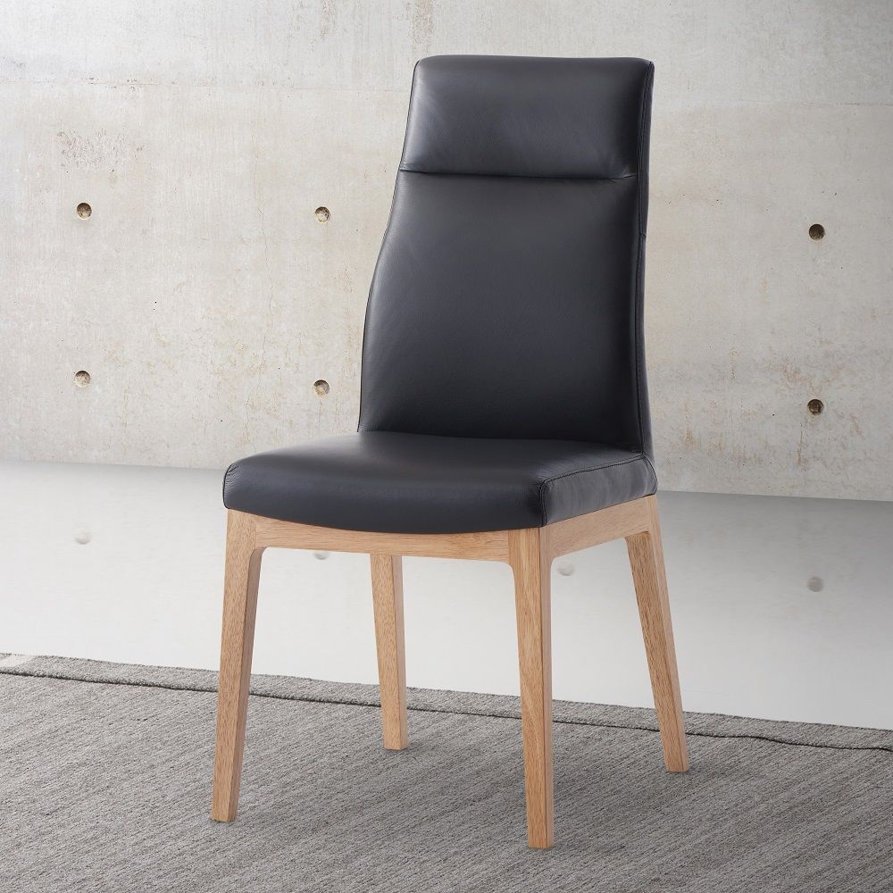 Raquan - Side Chair (Set of 2) - Black Leather & Walnut - Urban Living Furniture (Los Angeles, CA)