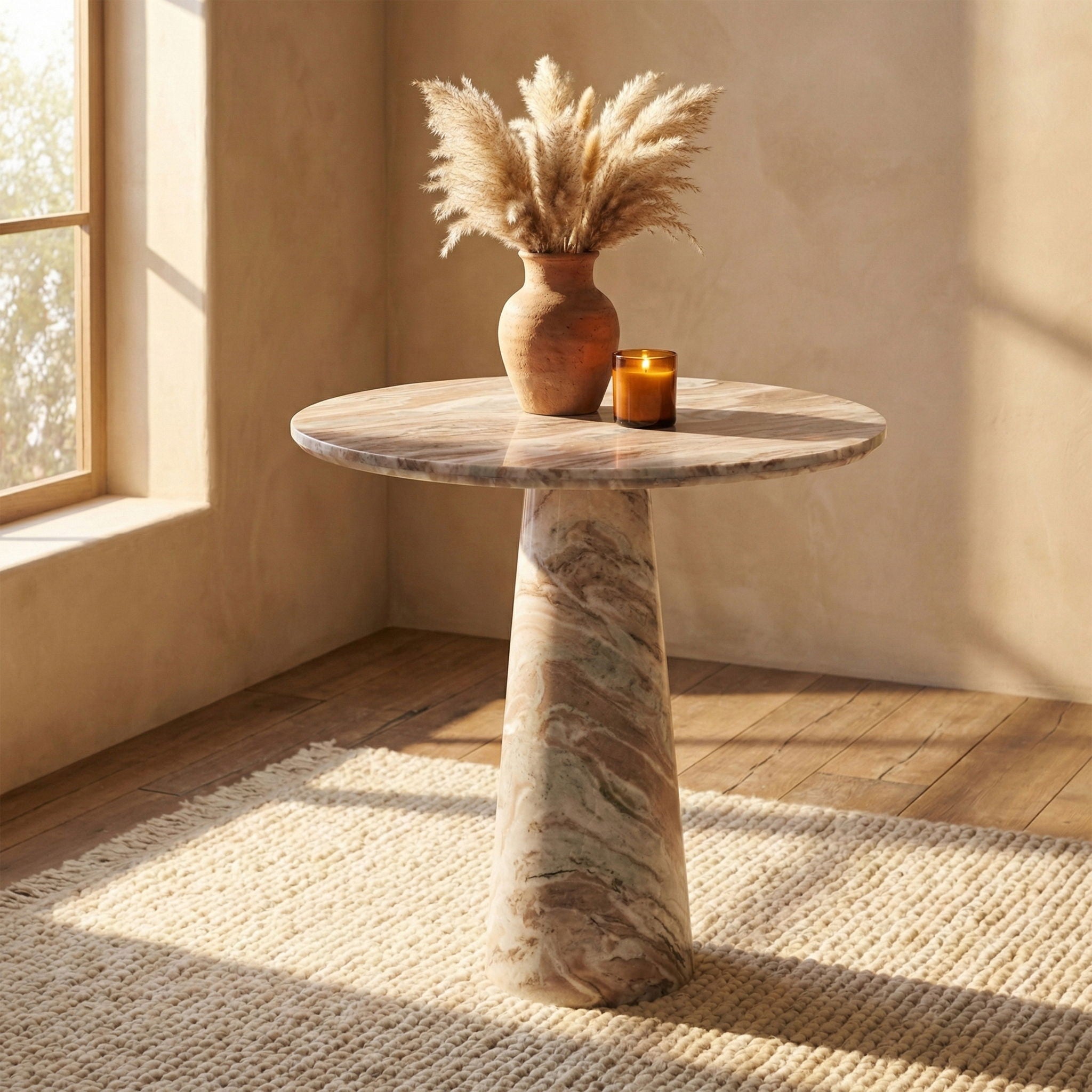 Fontelina - 30" Genuine Marble Bistro Dining Table - Urban Living Furniture (Los Angeles, CA)