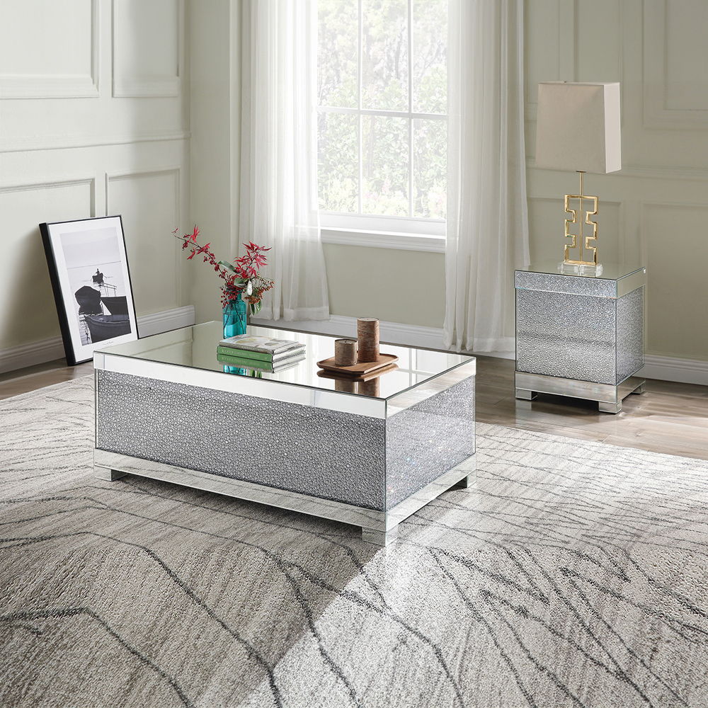 Mallika - Coffee Table - Mirrored & Faux Round Crystals - Urban Living Furniture (Los Angeles, CA)