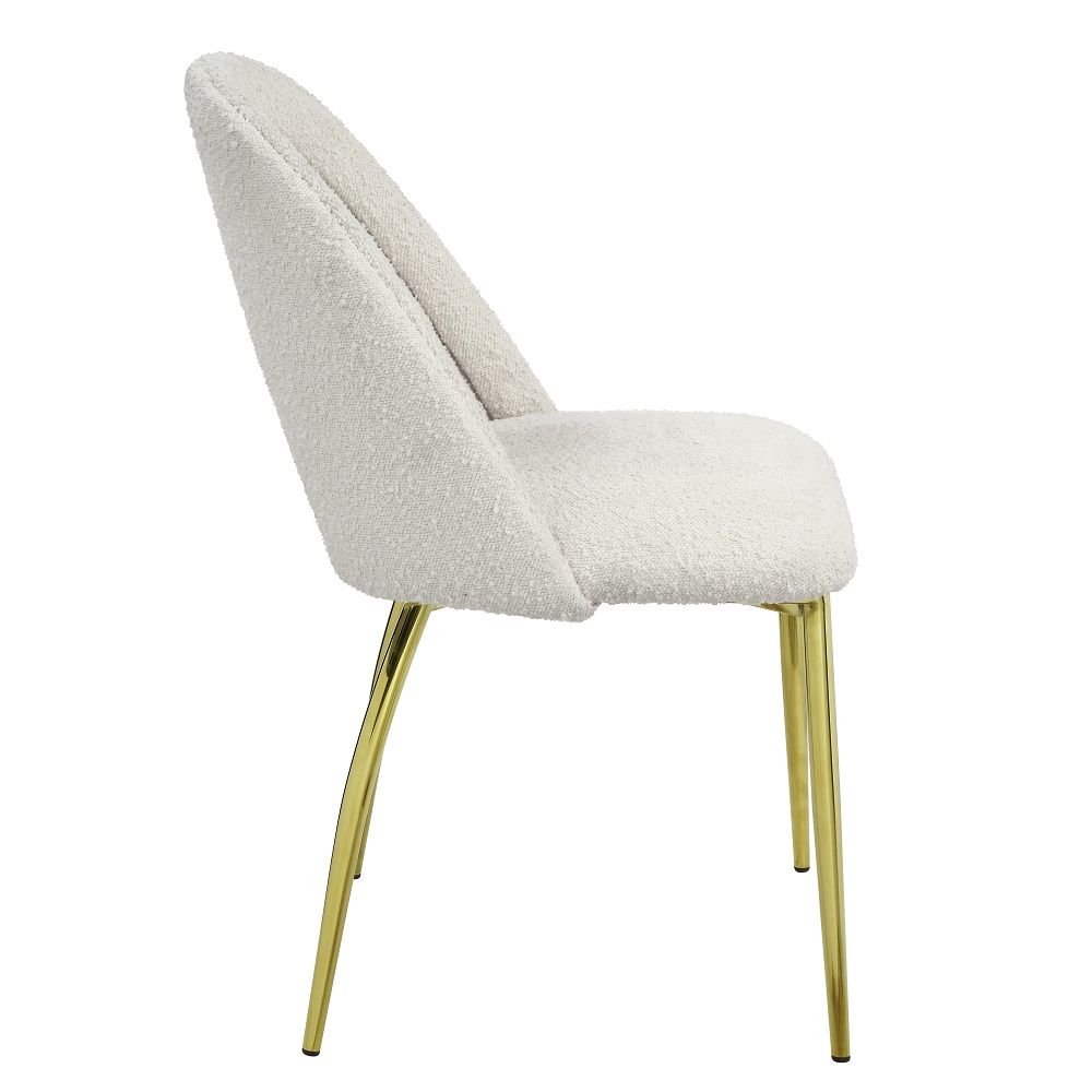 Fadri - Side Chair (Set of 2) - Teddy Sherpa & Mirrored Gold - Urban Living Furniture (Los Angeles, CA)