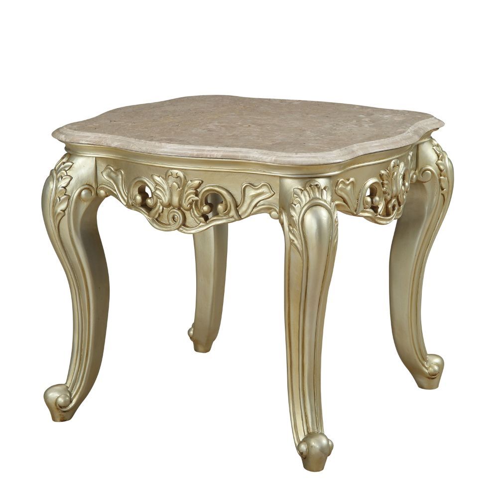 Gorsedd - End Table With Marble Top - Marble Top & Golden Ivory - Urban Living Furniture (Los Angeles, CA)