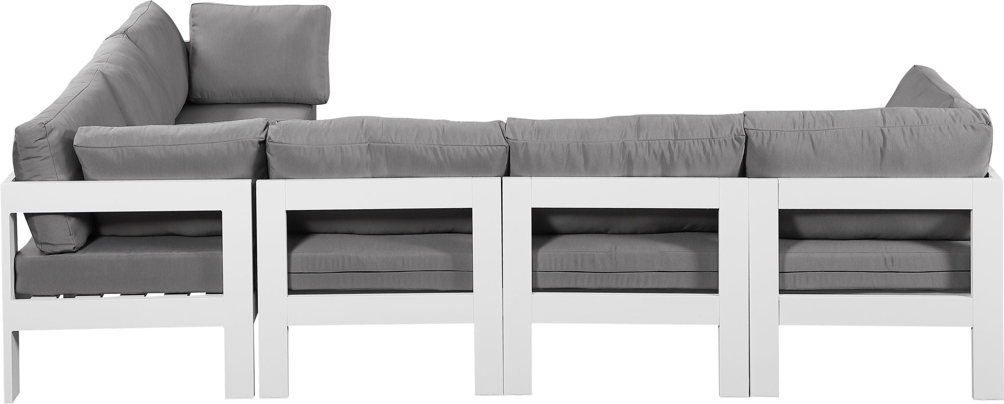 Nizuc - Outdoor Patio 6 Piece Modular Sectional With White Frame - Urban Living Furniture (Los Angeles, CA)