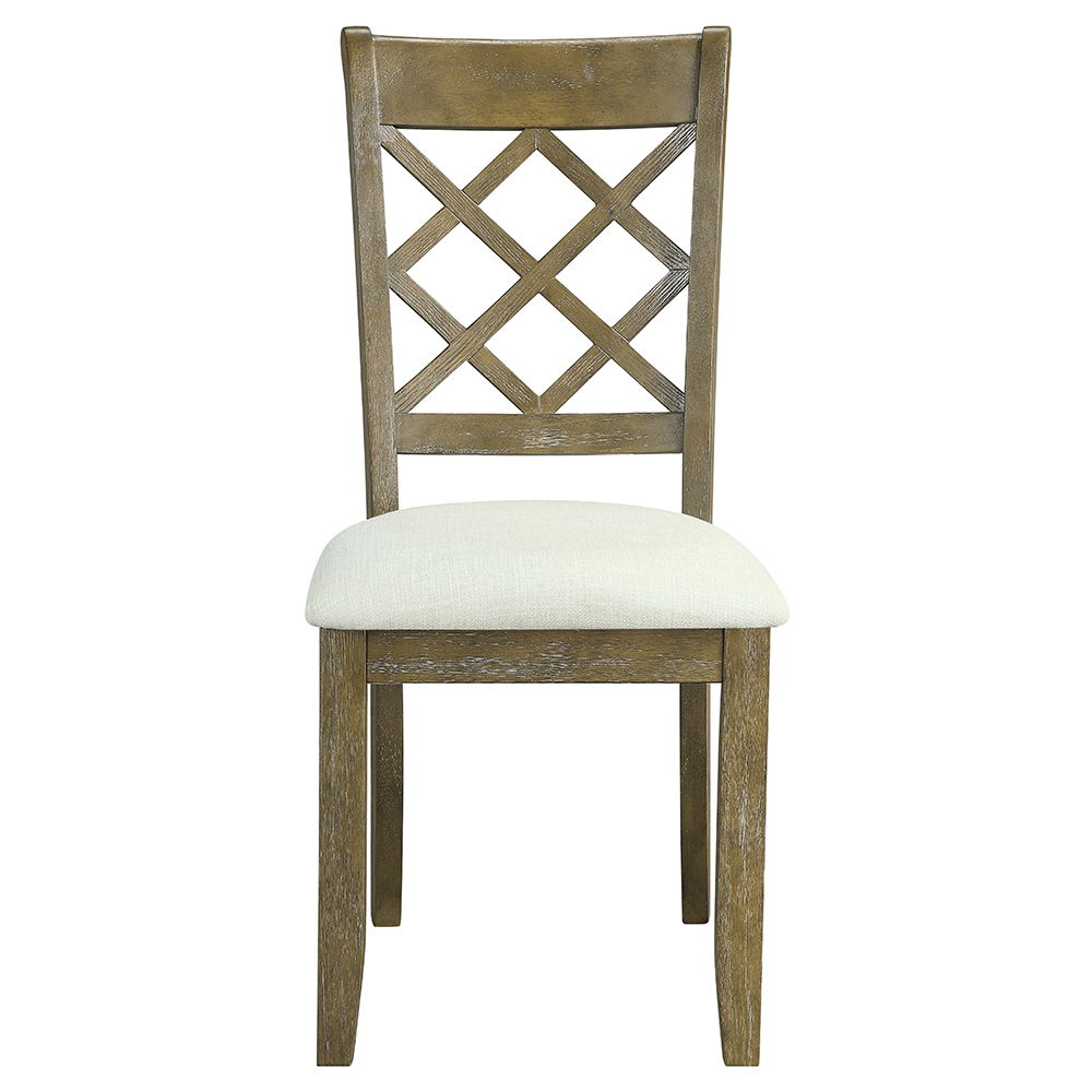 Karsen - Side Chair (Set of 2) - Beige Linen & Rustic Oak - Urban Living Furniture (Los Angeles, CA)