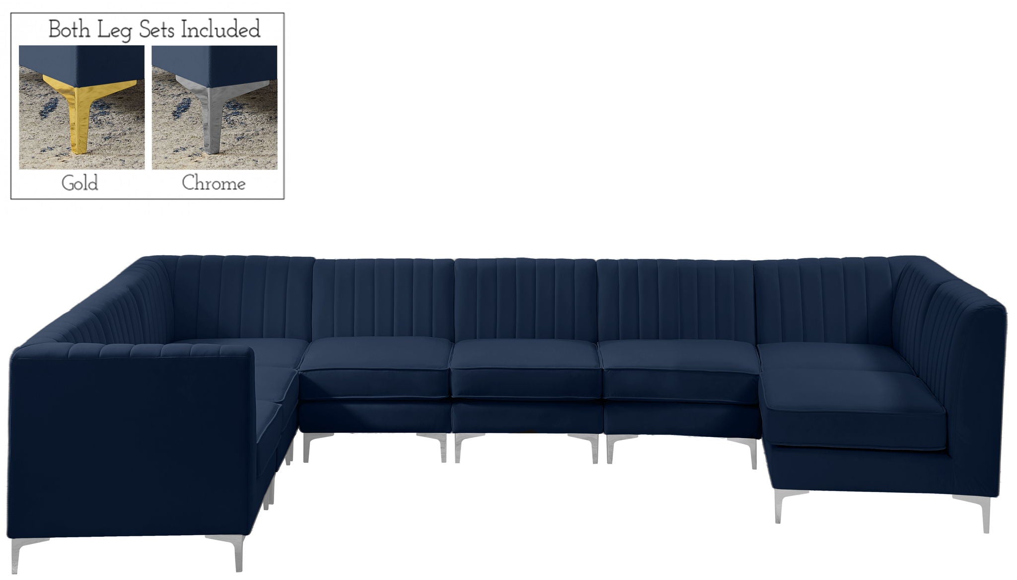Alina - 8 Piece Velvet Modular Sectional - Urban Living Furniture (Los Angeles, CA)