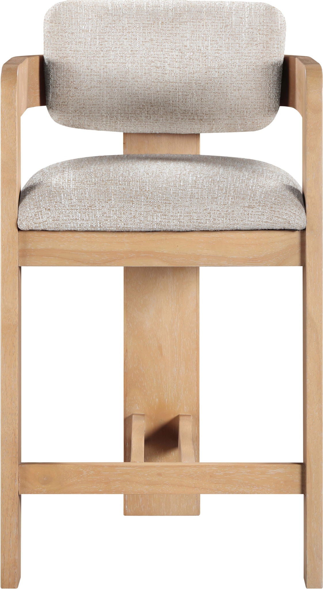 Sacha - Linen Stool With Natural Base - Urban Living Furniture (Los Angeles, CA)