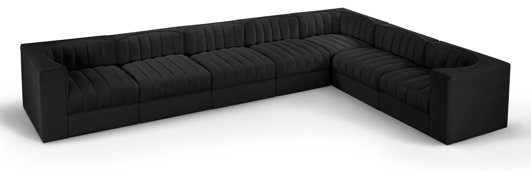 Rummi - Velvet Performance Fabric Upholstered 7 Piece Modular Sectional (With 3 Corner Chairs) - Urban Living Furniture (Los Angeles, CA)