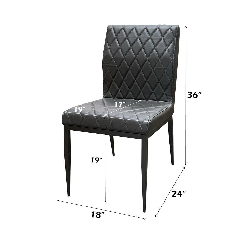 Cargo - Chair - Gray Synthetic Leather & Gunmetal - Urban Living Furniture (Los Angeles, CA)