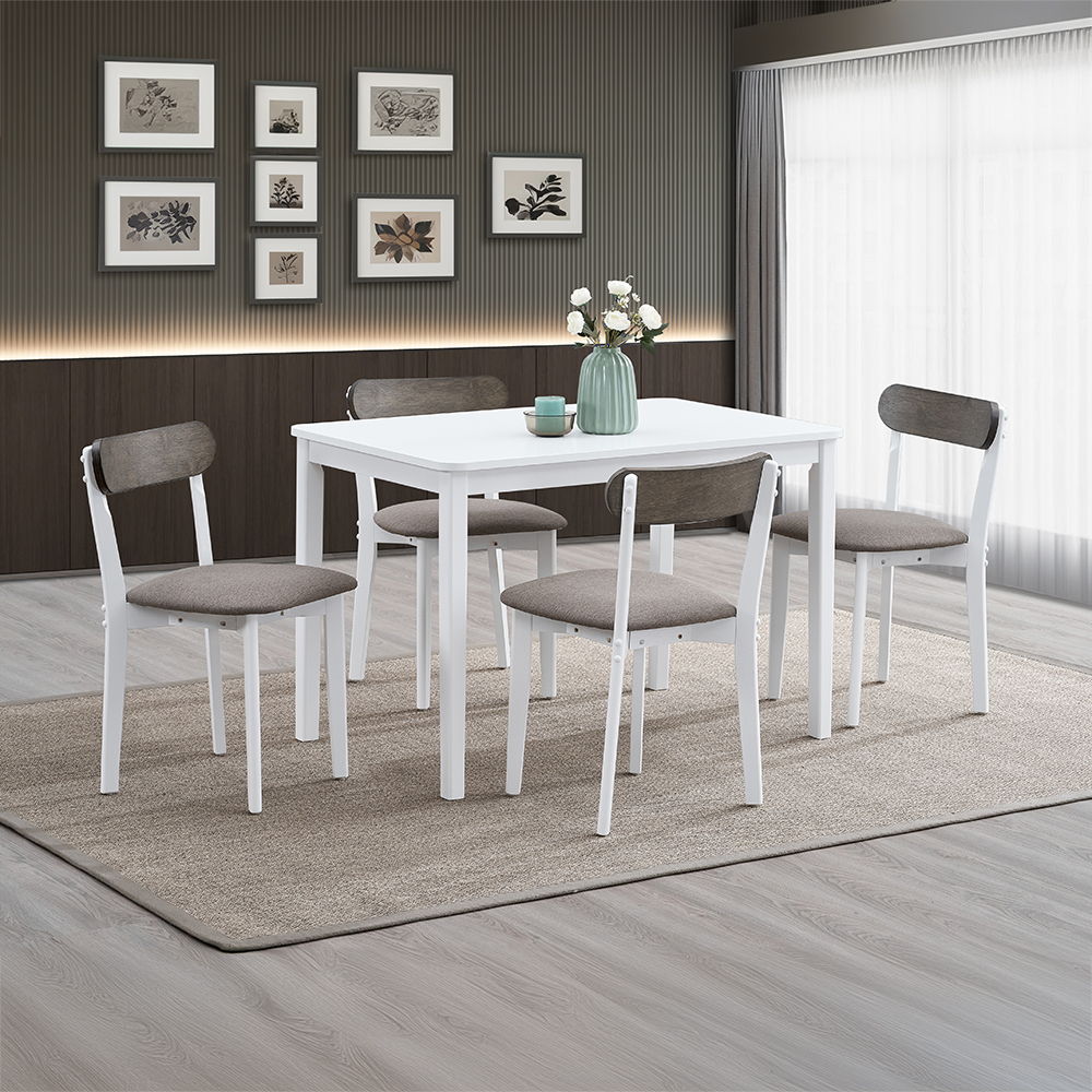 Fidelity - 5 Piece Pack Dining Set - White & Gray Finish - Urban Living Furniture (Los Angeles, CA)