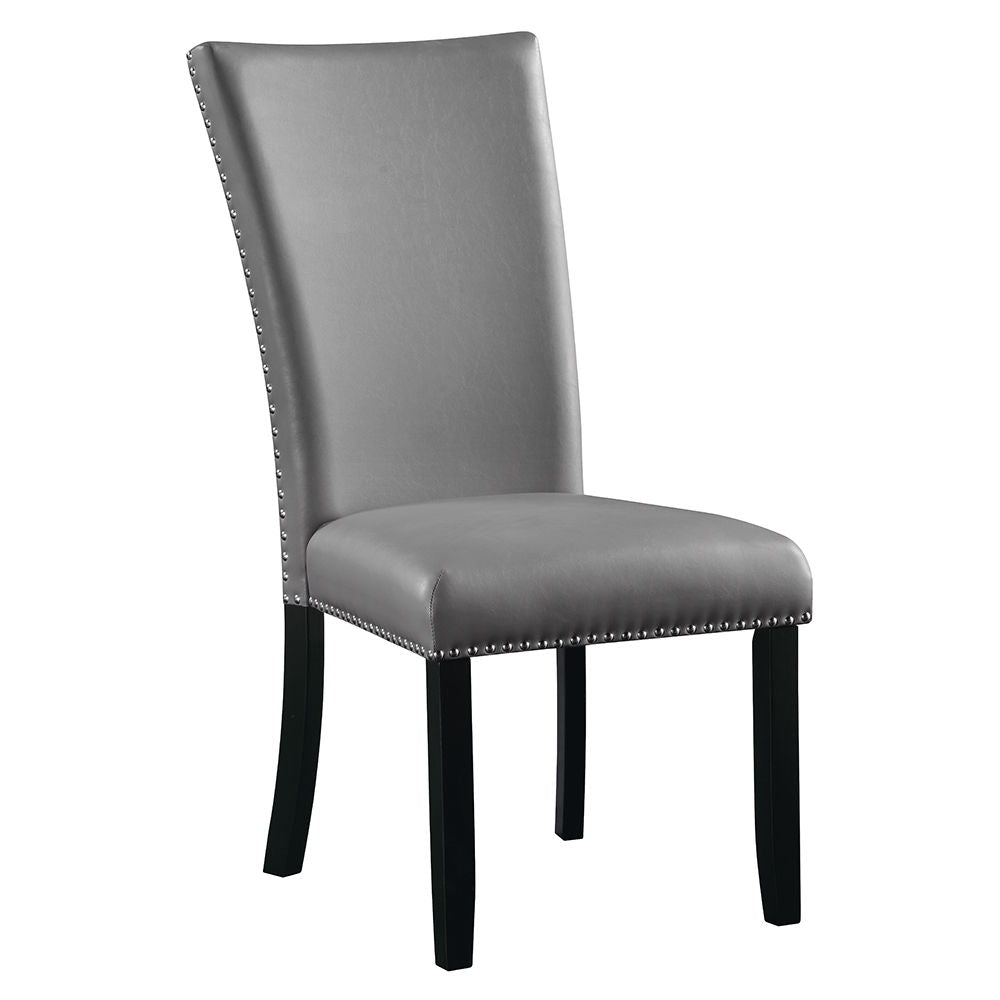 Caralin - Side Chair (Set of 2) - Gray Synthetic Leather & Black Finish - Urban Living Furniture (Los Angeles, CA)