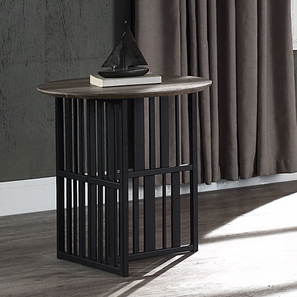 Zudora - End Table - Antique Oak & Black - Urban Living Furniture (Los Angeles, CA)