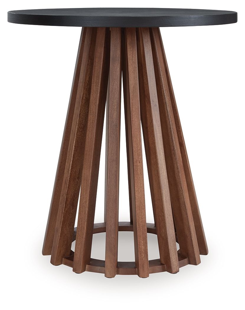 Kallari - Round End Table - Warm Brown / Black - Urban Living Furniture (Los Angeles, CA)