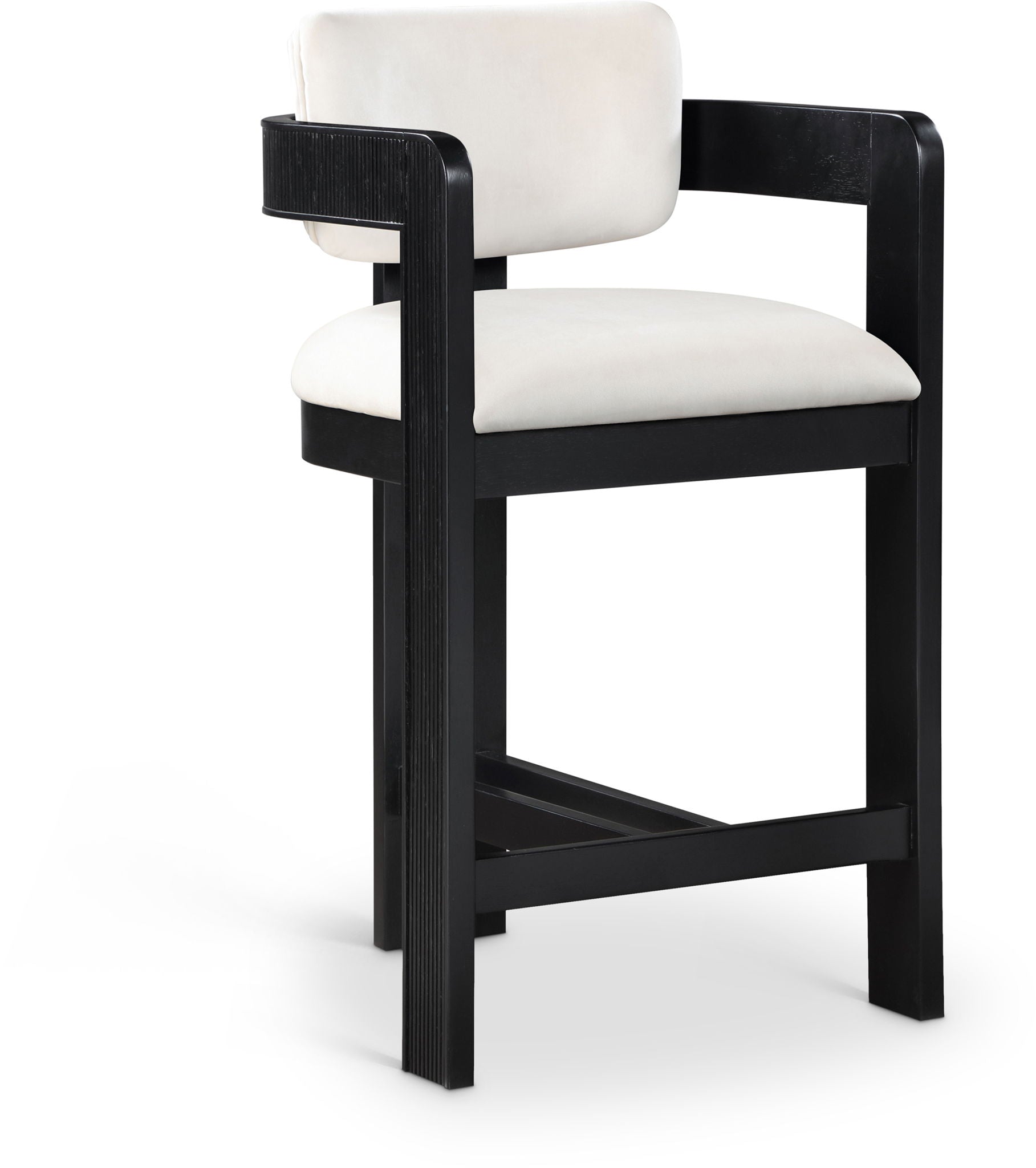 Sacha - Velvet Stool With Black Base - Urban Living Furniture (Los Angeles, CA)