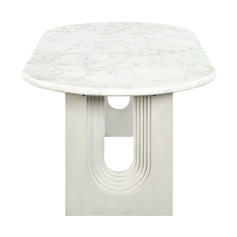 Zayn - Dining Table - White Natrual Marble Top & White - Urban Living Furniture (Los Angeles, CA)