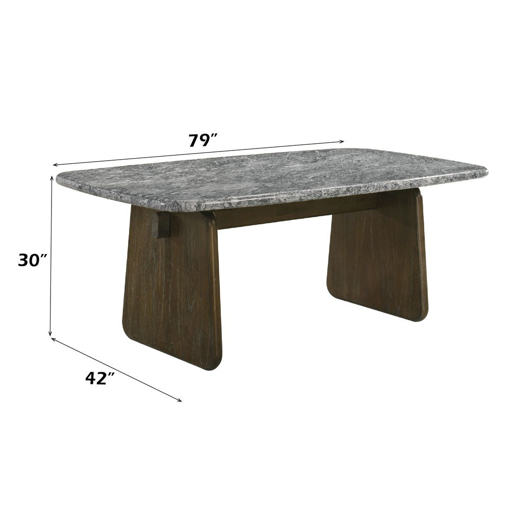 Dillon - Dining Table With Marble Top - Natural / Walnut - Urban Living Furniture (Los Angeles, CA)